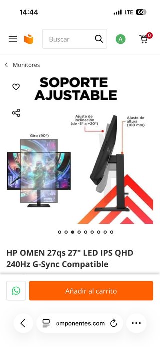 Monitor HP Omen 27 QHD 240Hz IPS LED