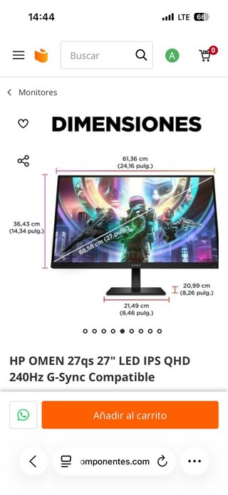 Monitor HP Omen 27 QHD 240Hz IPS LED