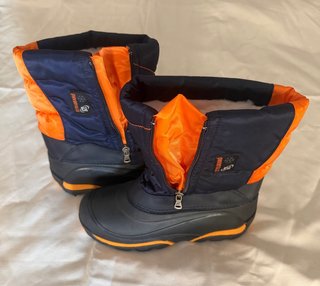 Botas de nieve niño/adulto azul y naranja