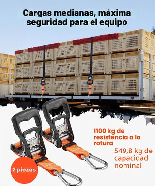 Correas de Trinquete con Mosquetón (2 unidades)