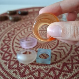 Lote 4 Anillos Resina Chunky Y2K