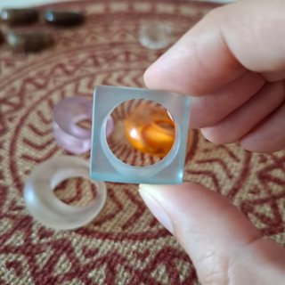 Lote 4 Anillos Resina Chunky Y2K