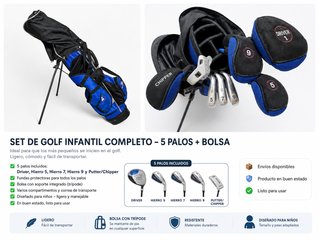 Set Golf Infantil 5 Palos + Bolsa Trípode