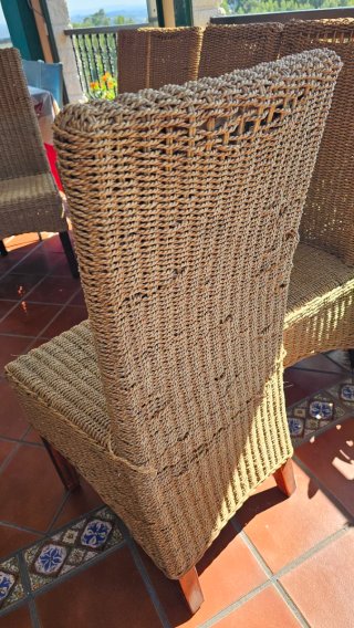 6 Sillas Mimbre Marrón