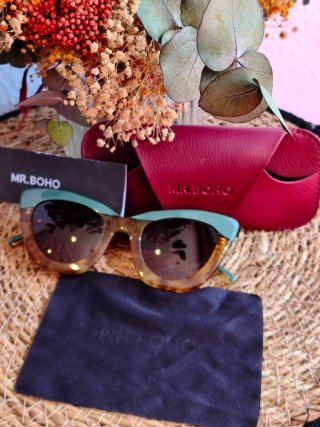 Gafas de sol MR.BOHO pasta tortuga y turquesa