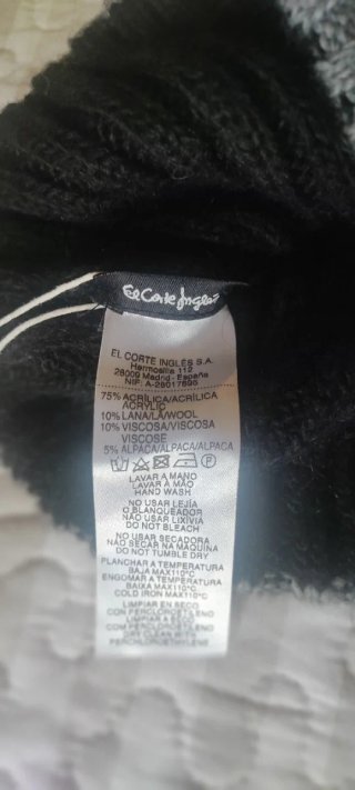 Gorro lana El Corte Inglés negro y gris