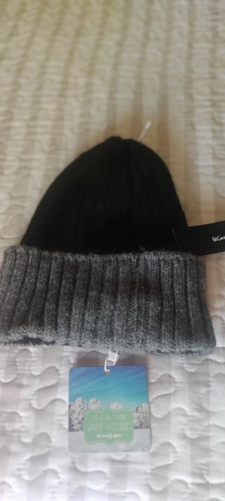 Gorro lana El Corte Inglés negro y gris