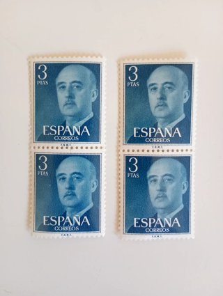 Sello Franco 3 Pesetas España sin timbrar.