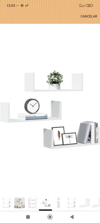 Estanterías de pared blancas nuevas