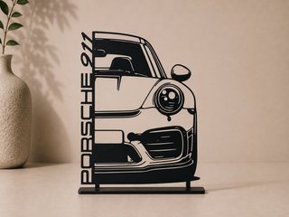 Porsche 911 - Silueta 3D con base
