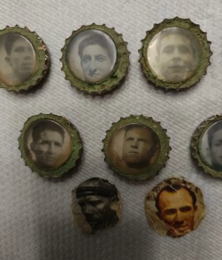 Chapas de coleccionismo antiguas con jugadores