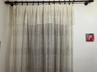 Tenda vintage beige/panna  tessuto
