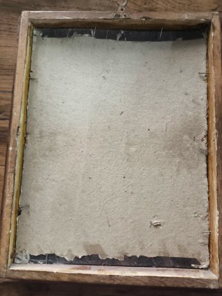 Antiguo cuadro bordado Virgen del Carmen