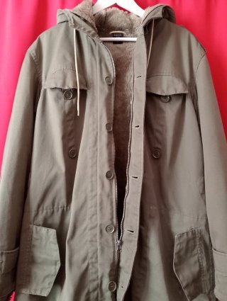 Parka mod de estilo militar vintage verde oliva