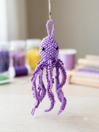 Llavero pulpo hecho a mano