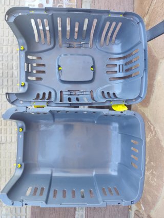 Transportín perro/gato gris y amarillo