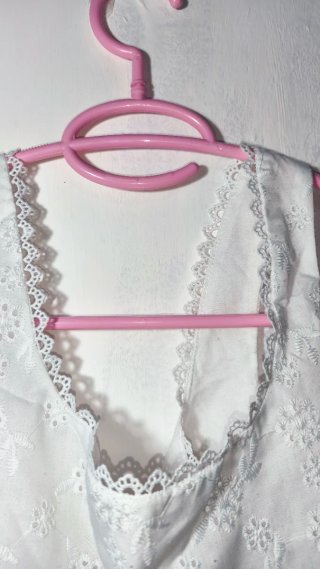 Top corto SHEIN bordado encaje blanco T.XS