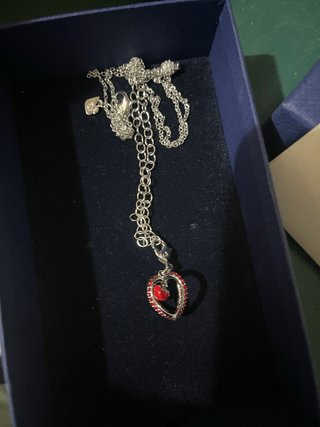 Colgante Swarovski Corazón Rojo y Plata