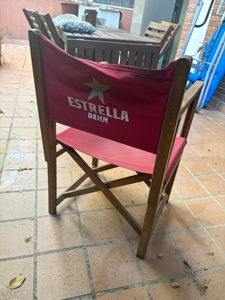 Silla Director Madera y Lona Roja