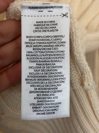 Jersey Polo Ralph Lauren Algodón Beige Talla M