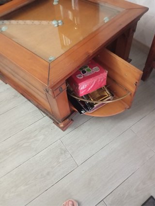 Mesa cuadrada madera maciza rústica