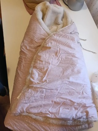 Saco capazo bebé rosa estrellas y borreguito