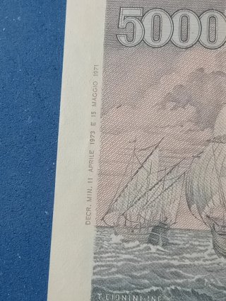 Biglietto 5000 Lire Italia 1973