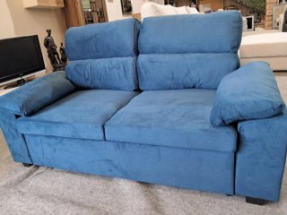 Sofá Cama Terciopelo Azul Oferta