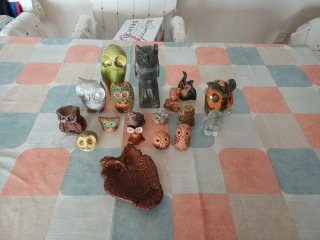 Lote di figure di gufi