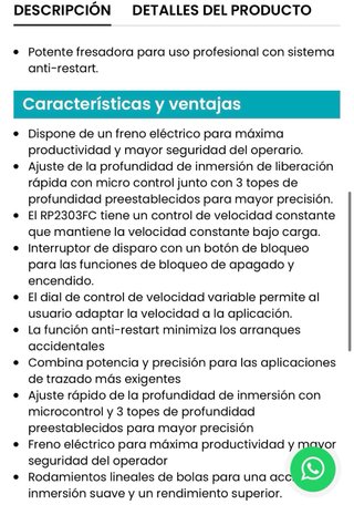 Makita RP2303FC07 Fresadora 6/8/12mm 2300W