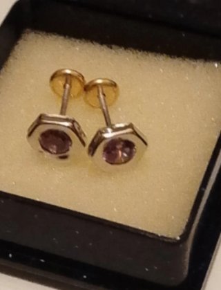 Zarcillos Oro blanco&Oro amarillo.Regalo 2° foto