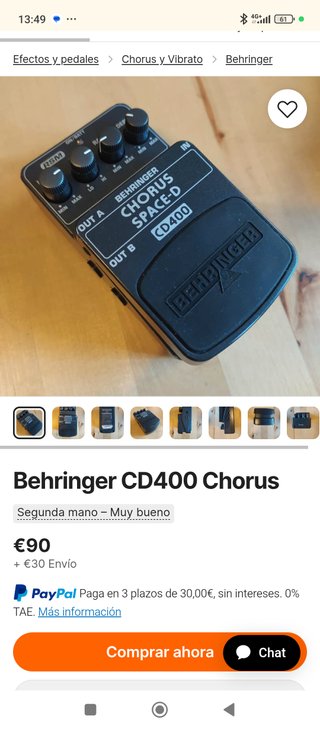 Behringer Chorus Space-D CD400 Pedal Guitarra