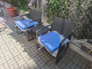 Conjunto mesa y 2 sillas jardín