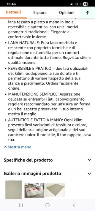 Tappeto Kilim lana grigio e rosso