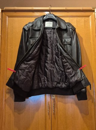 CAZADORA DE CUERO NATURAL ESTILO AVIADOR