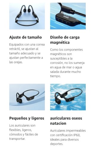 Auriculares Natación IP68 Bluetooth 32GB