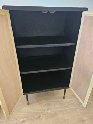Aparador Ratan Negro y Madera