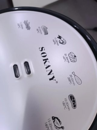 SOKANY Freidora sin aceite 5.0 L con perillas