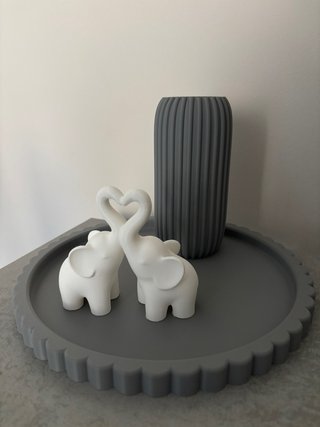 Pareja de elefantes corazón 3D
