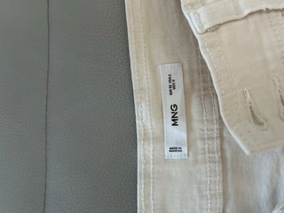 Pantalones nuevos vaqueros largos blancos mango