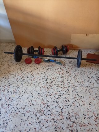 Banco de pesas ISE con barra y discos