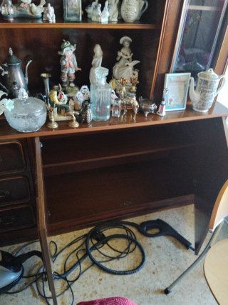 Mueble Librería Madera y Cristal