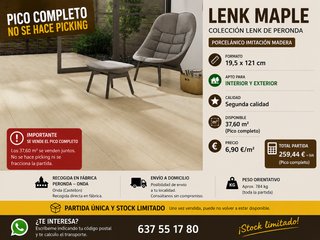 Porcelánico Madera maple19,5x121 - 2ª Calidad