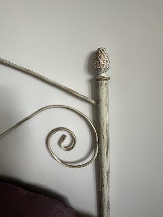 Cabecero Forja Blanco Roto Jaspeado 1,50