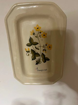 Piatto ceramica Grilli Gubbio botanica