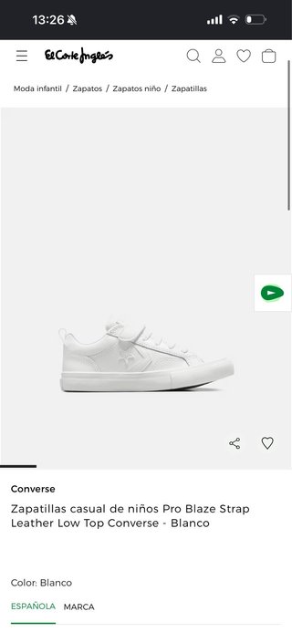 Zapatillas Converse blancas cuero 33.5 unisex