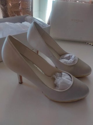 Zapatos Novia Menbur Talla 38 Color Blanco.