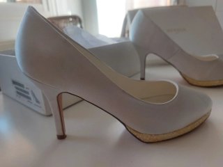 Zapatos Novia Menbur Talla 38 Color Blanco.