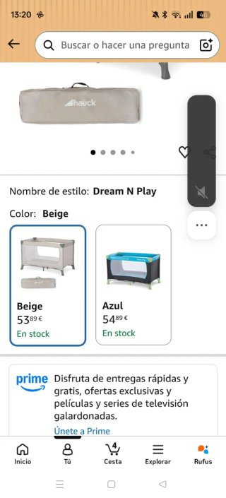 Cuna de viaje Hauck Dream N Play Beige