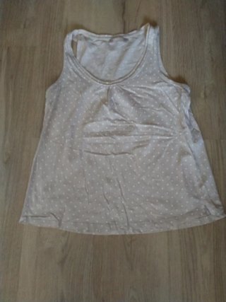 Camiseta tirantes beige lunares